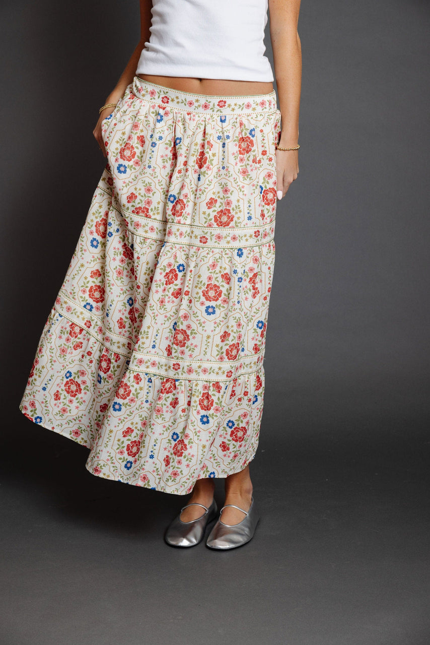 Leonarda Skirt in Cream Floral