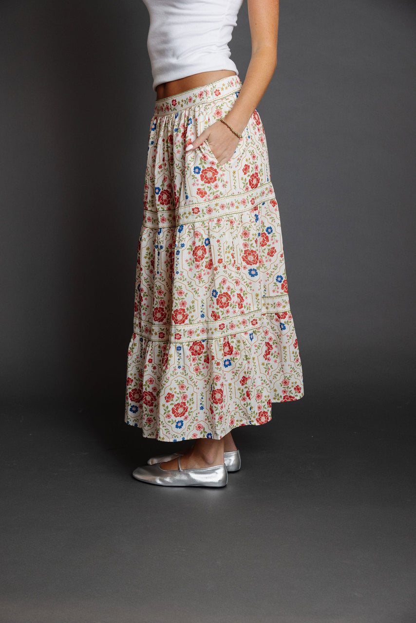 Leonarda Skirt in Cream Floral