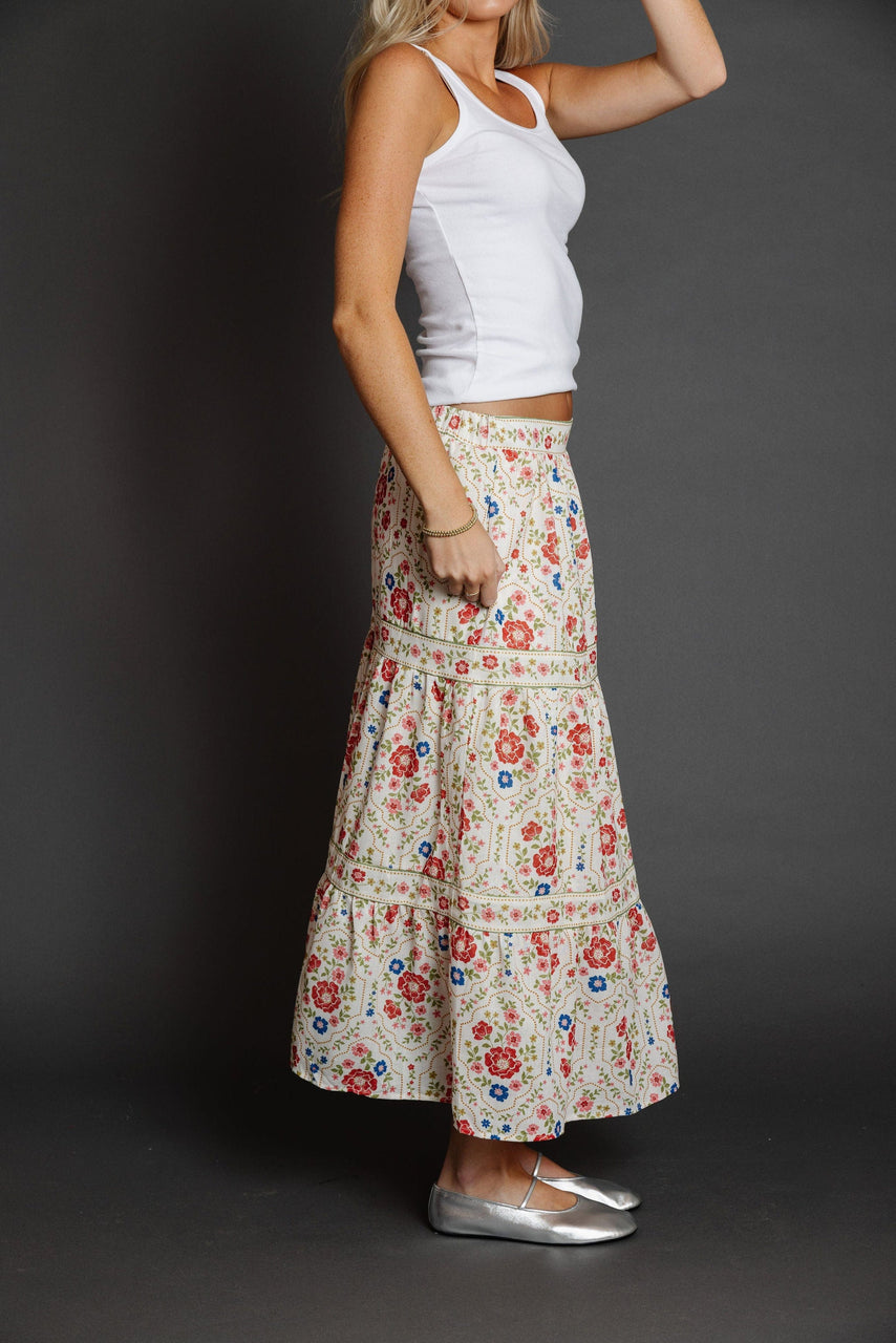 Leonarda Skirt in Cream Floral