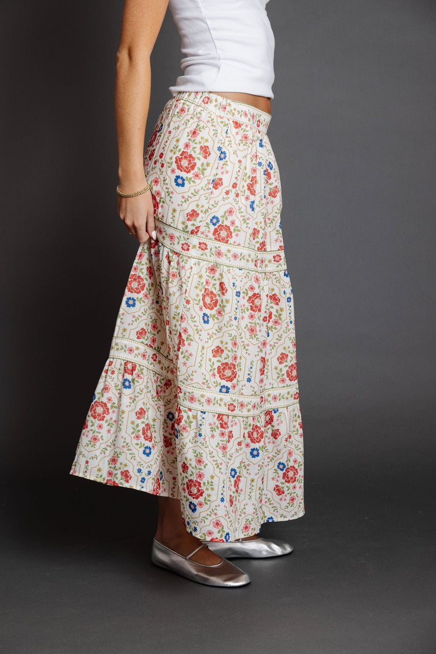 Leonarda Skirt in Cream Floral