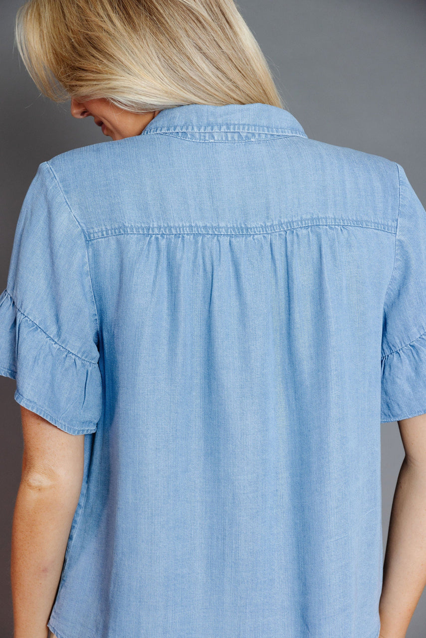 Maude Blouse in Light Denim Blue