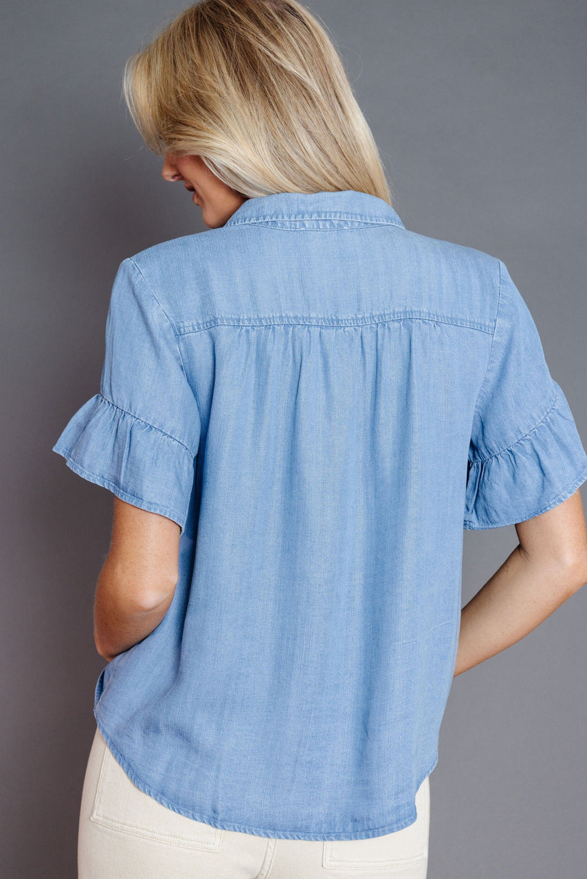 Maude Blouse in Light Denim Blue