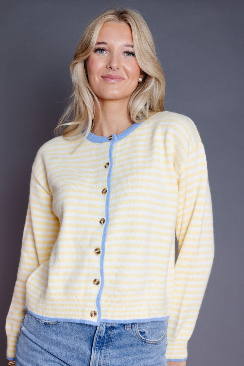 Vanna Cardigan in Daisy/Blue