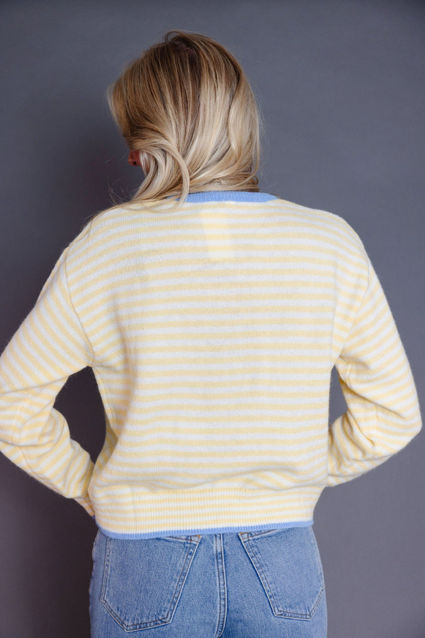 Vanna Cardigan in Daisy/Blue