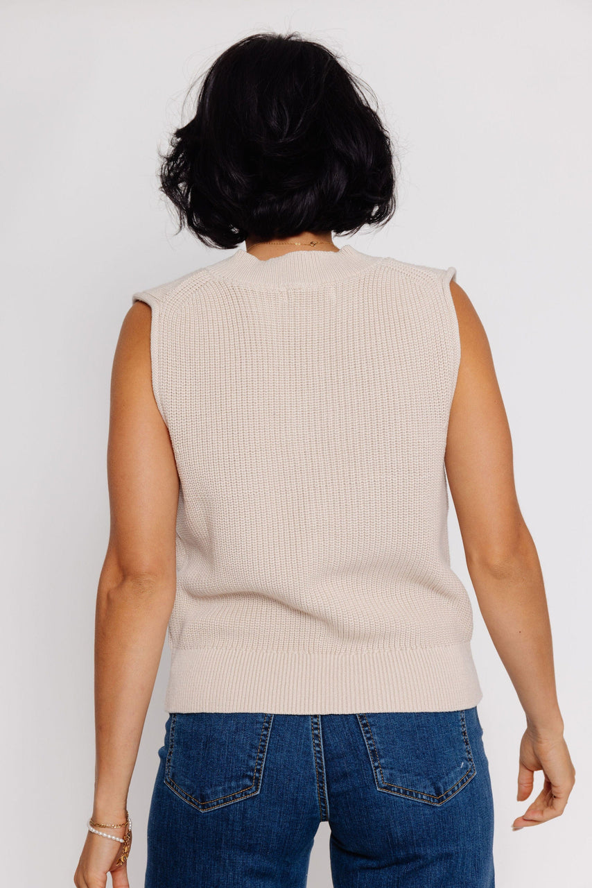 Aster Sweater Vest in Cream