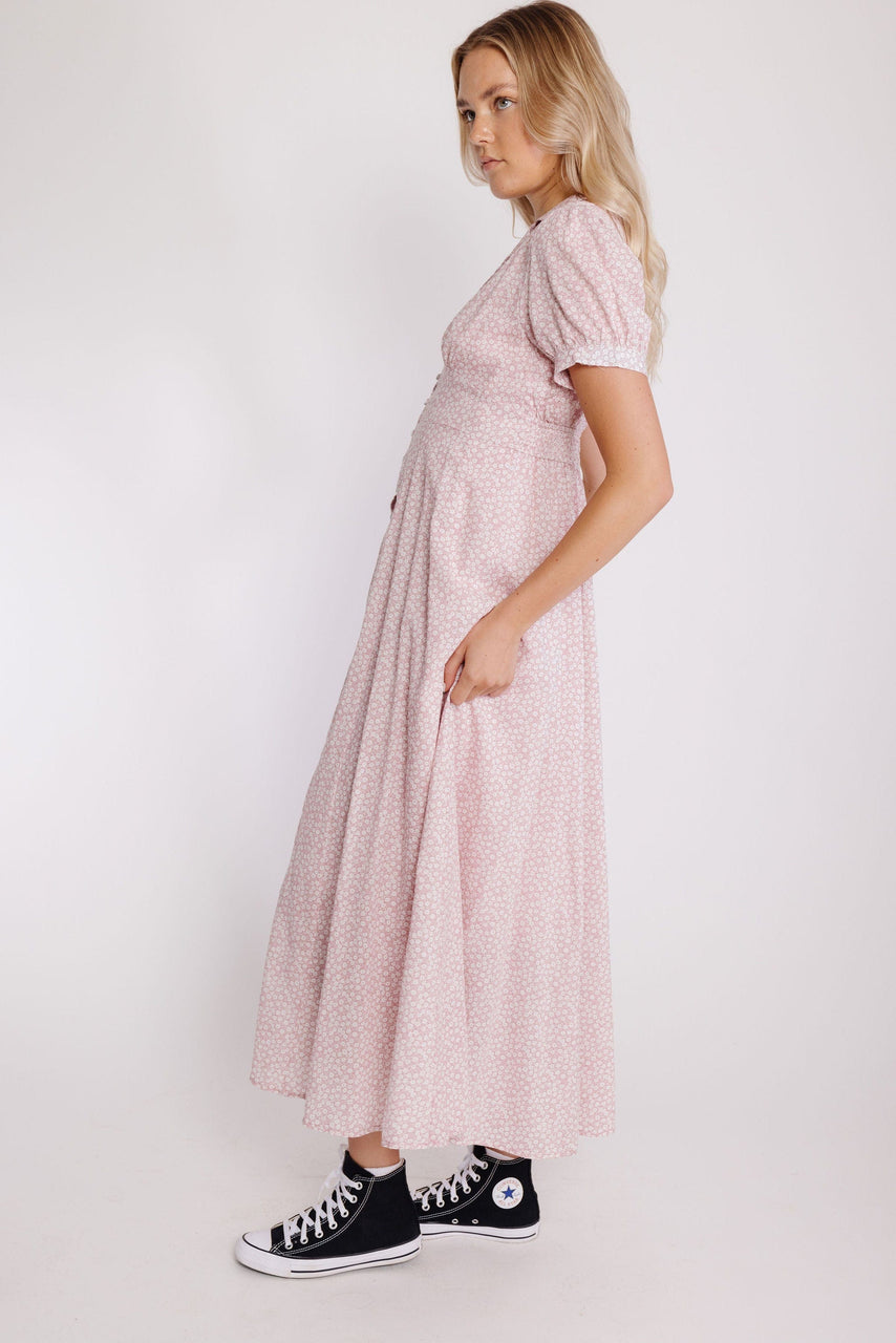 Aveline Dress in Dusty Pink