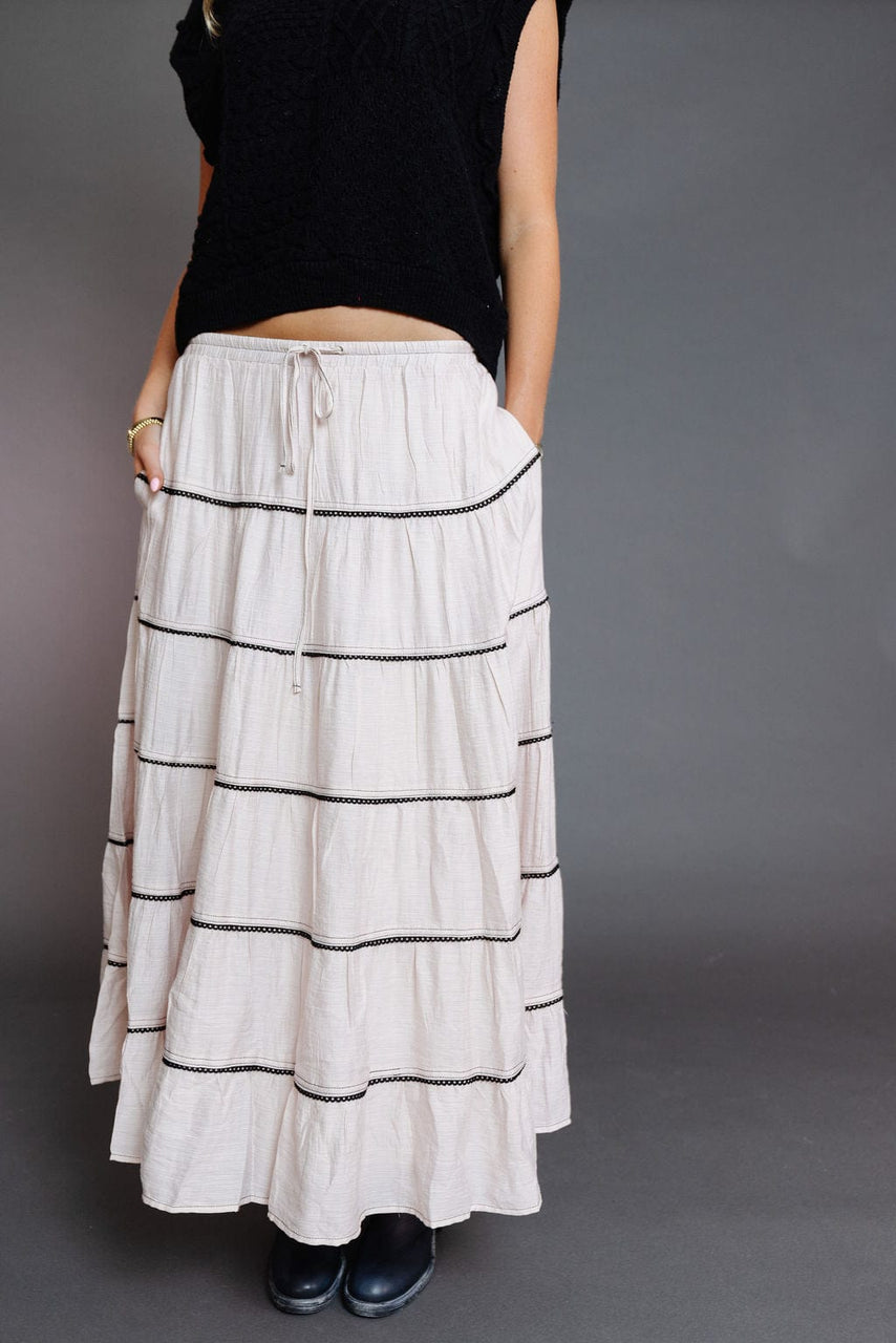 Astor Tiered Skirt in Mute Pink