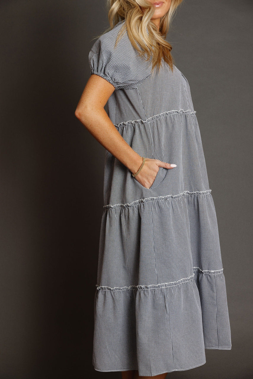 Gigi Dress in Black/White Gingham