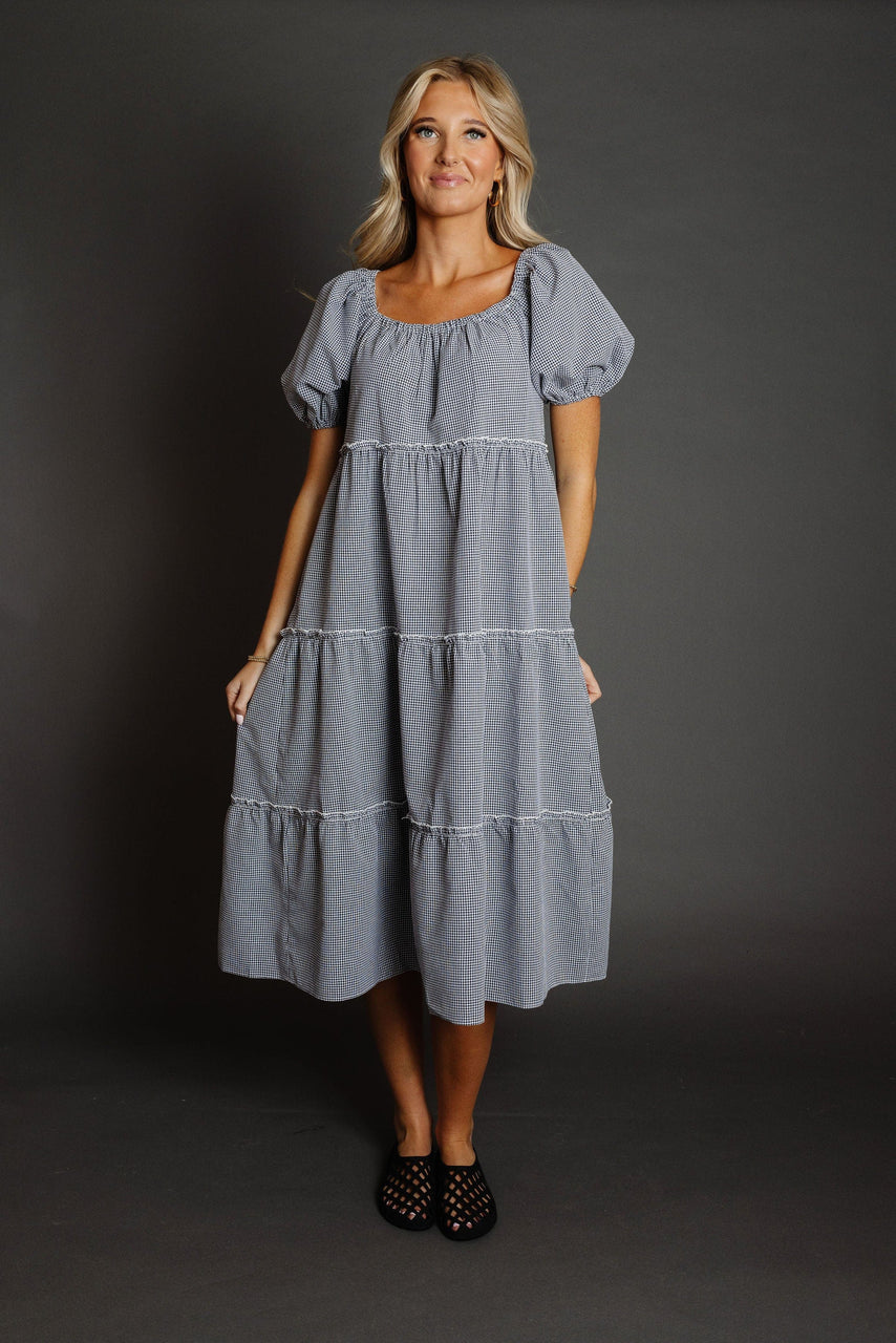 Gigi Dress in Black/White Gingham