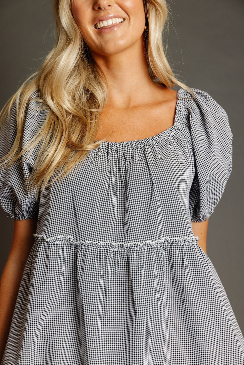 Gigi Dress in Black/White Gingham