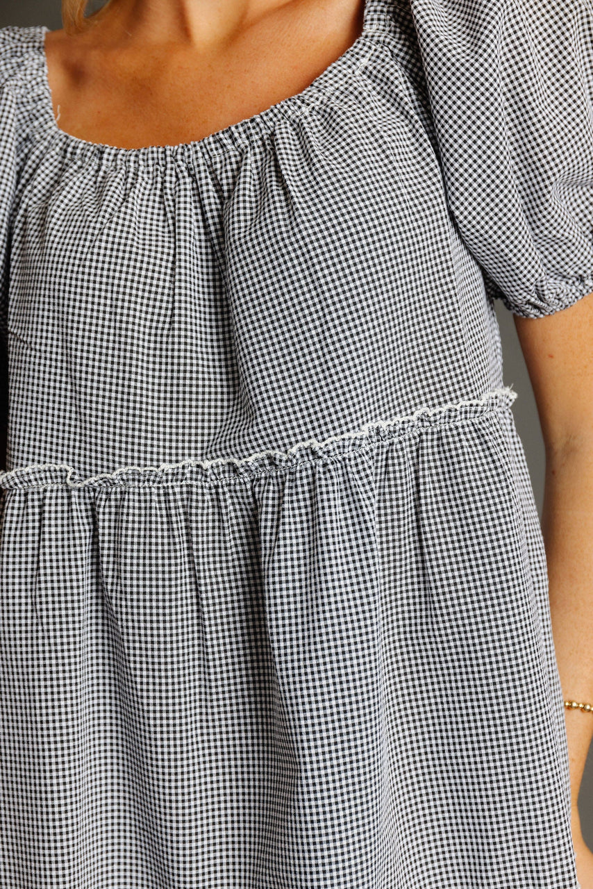Gigi Dress in Black/White Gingham