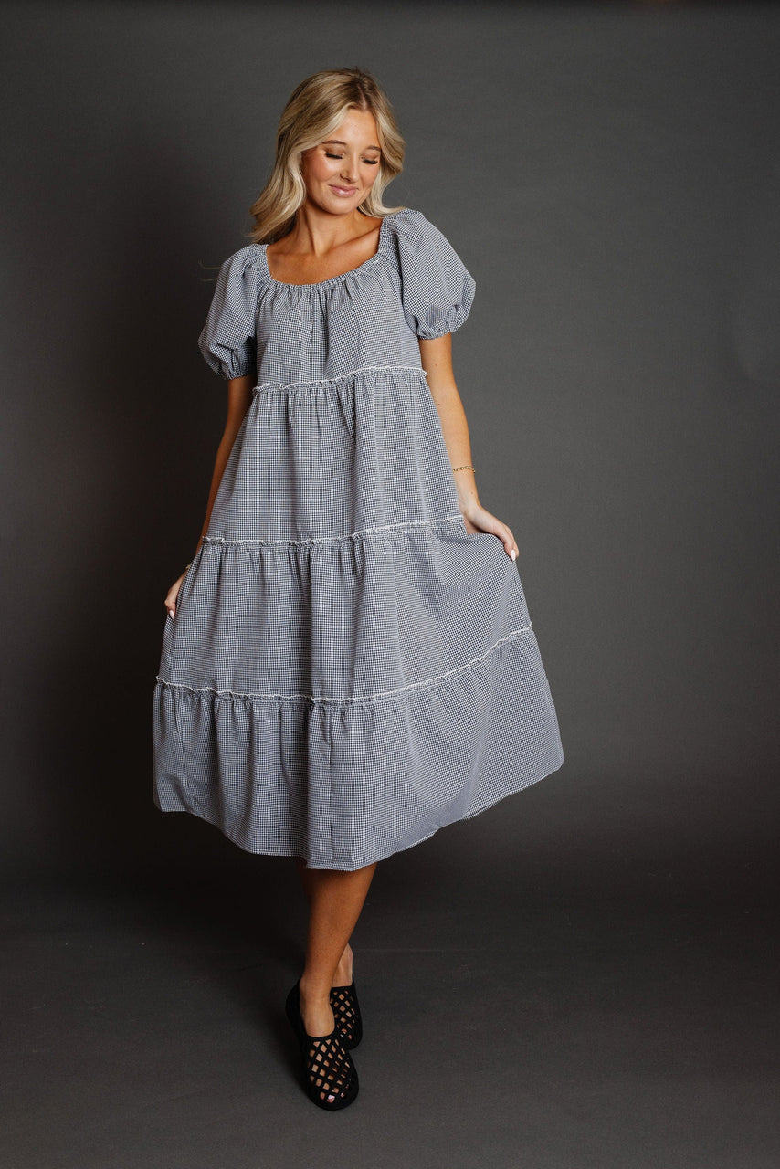 Gigi Dress in Black/White Gingham