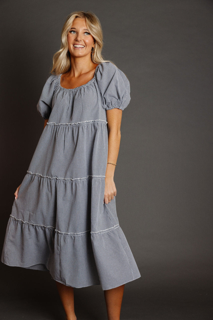 Gigi Dress in Black/White Gingham