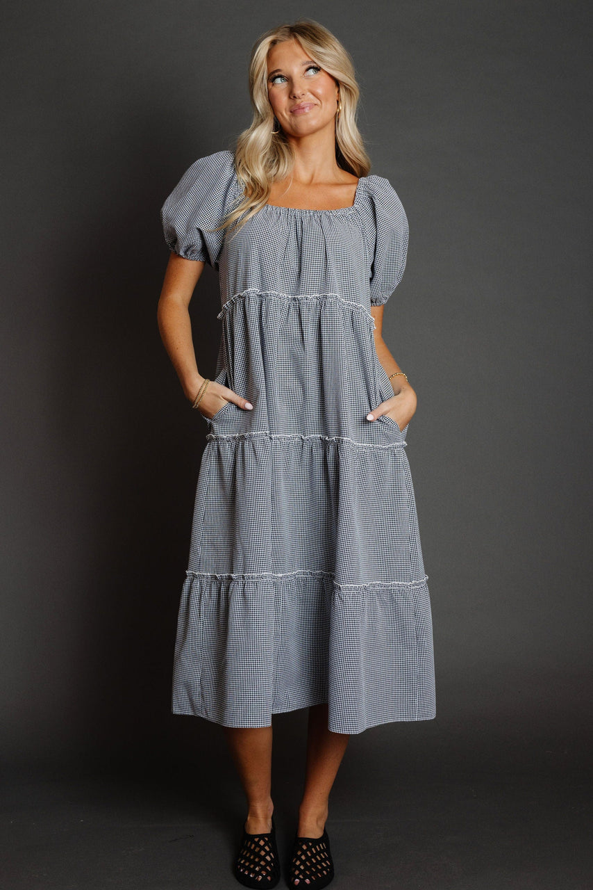 Gigi Dress in Black/White Gingham