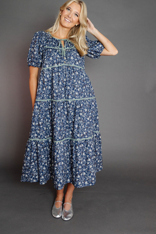 Lemoyne Dress in Navy Combo