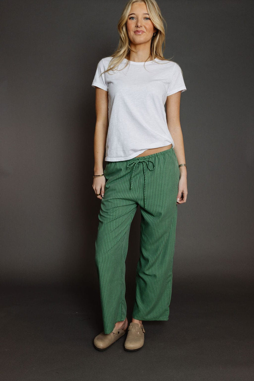 Loraine Pant in Green Stripe