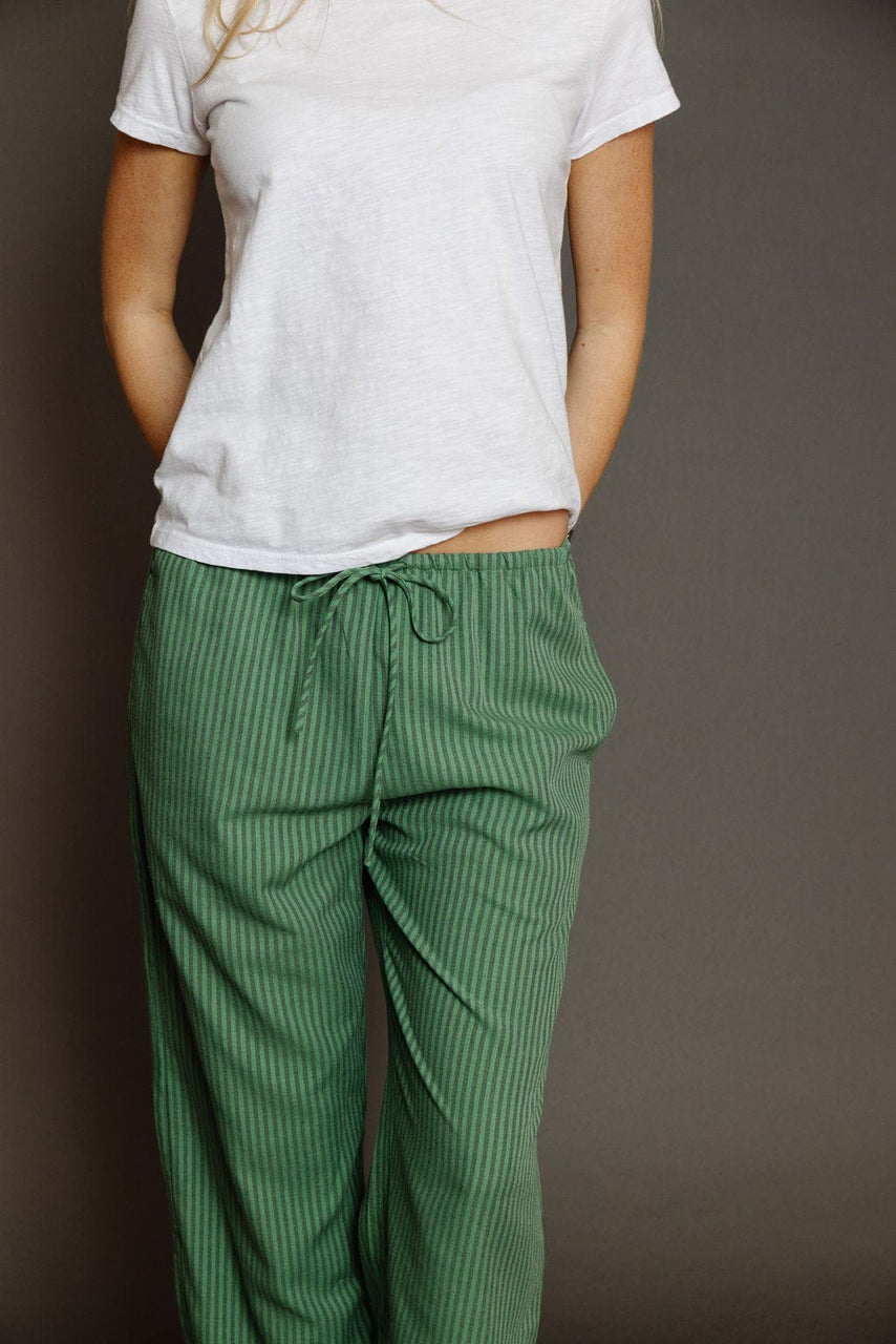 Loraine Pant in Green Stripe