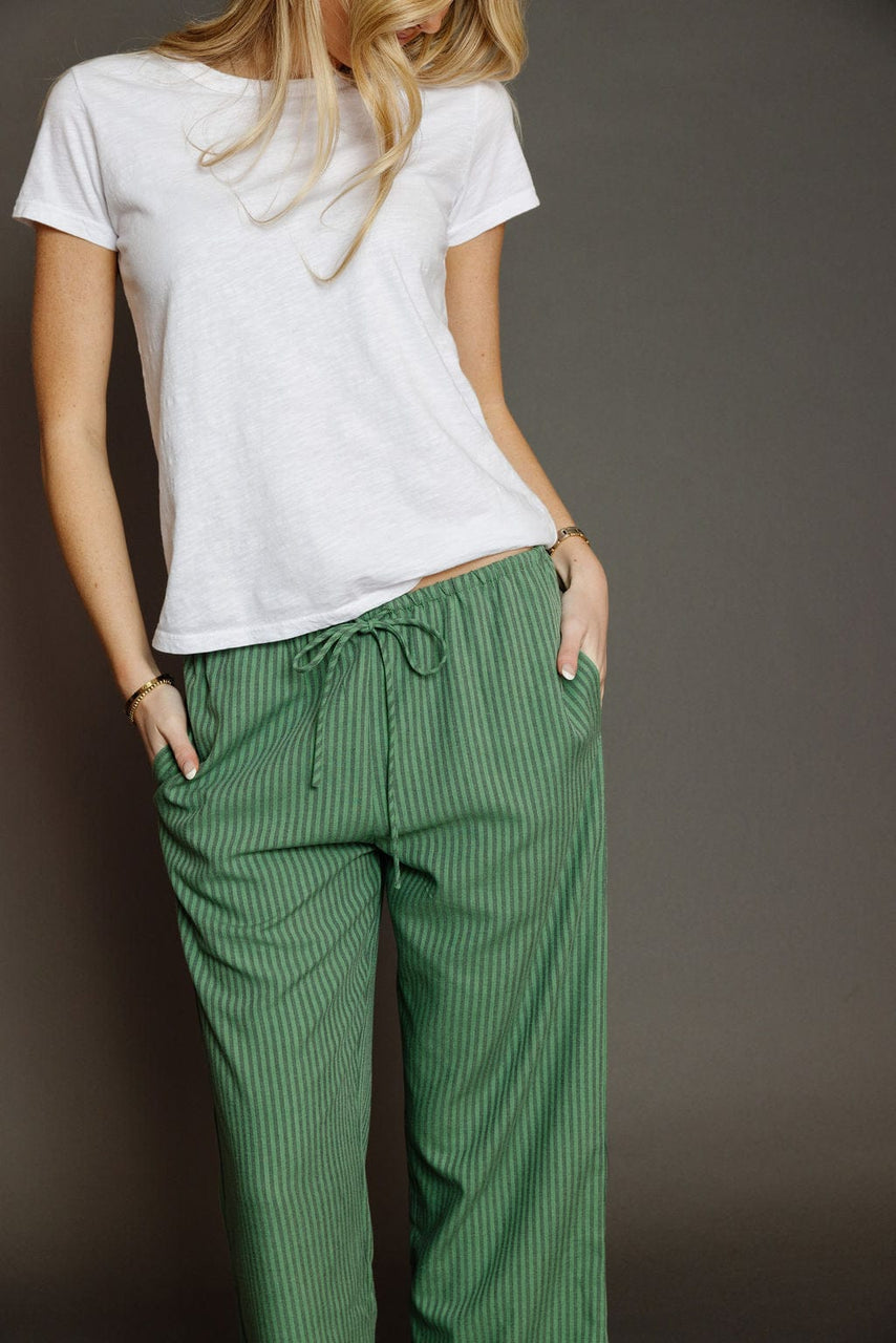 Loraine Pant in Green Stripe