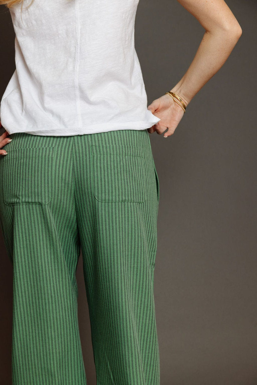 Loraine Pant in Green Stripe