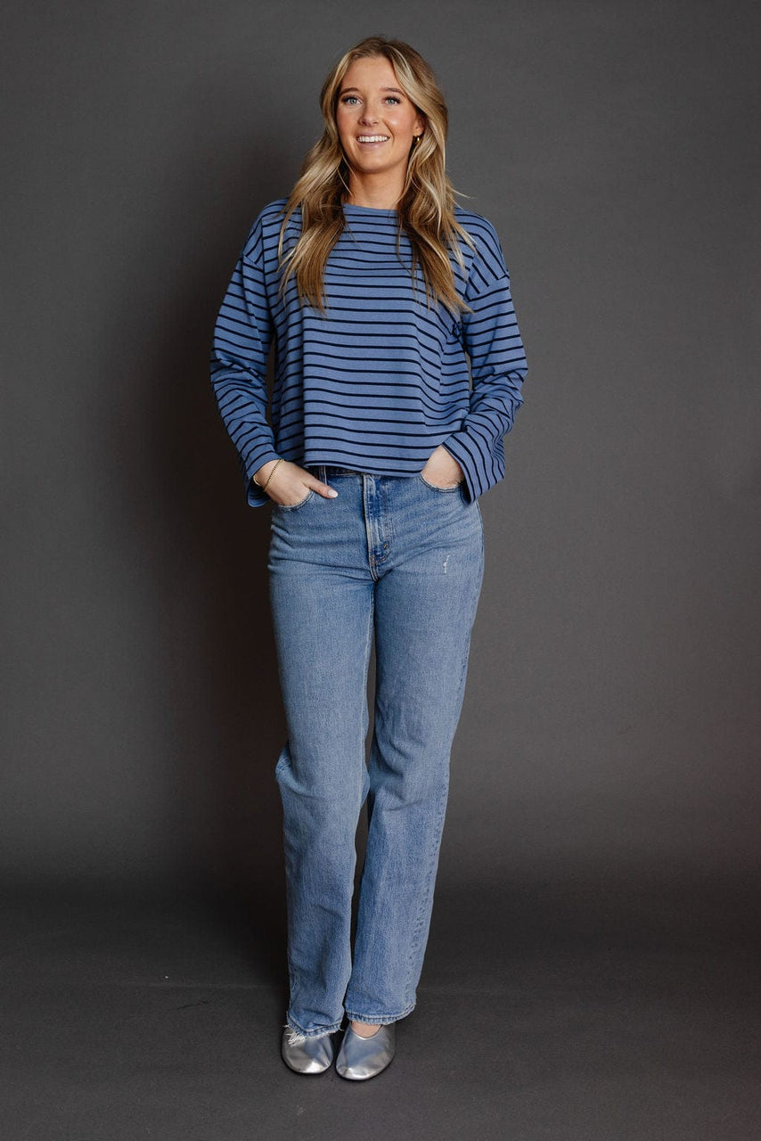 Moore Tee in Blue/Navy