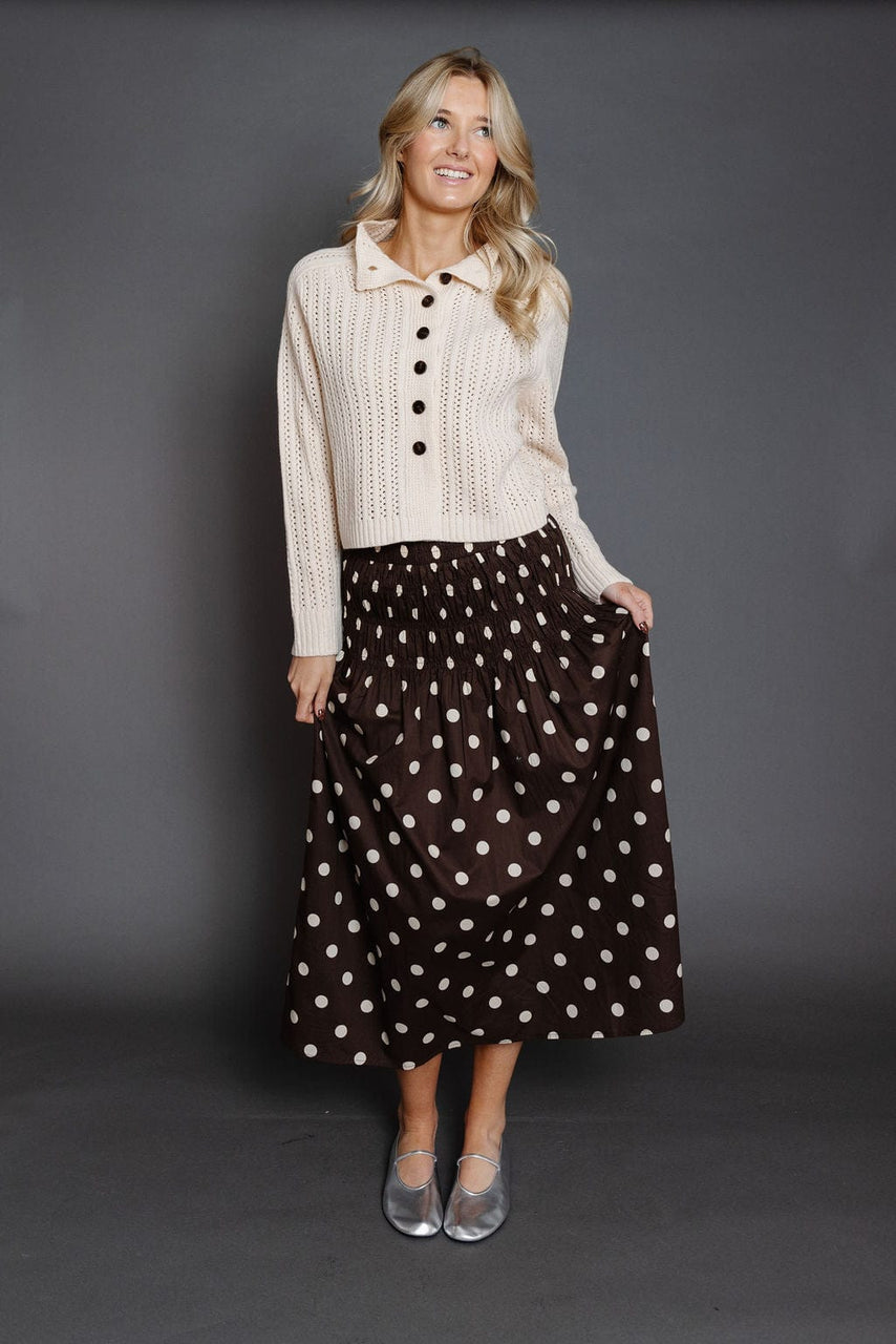 Raya Skirt in Brown/Cream