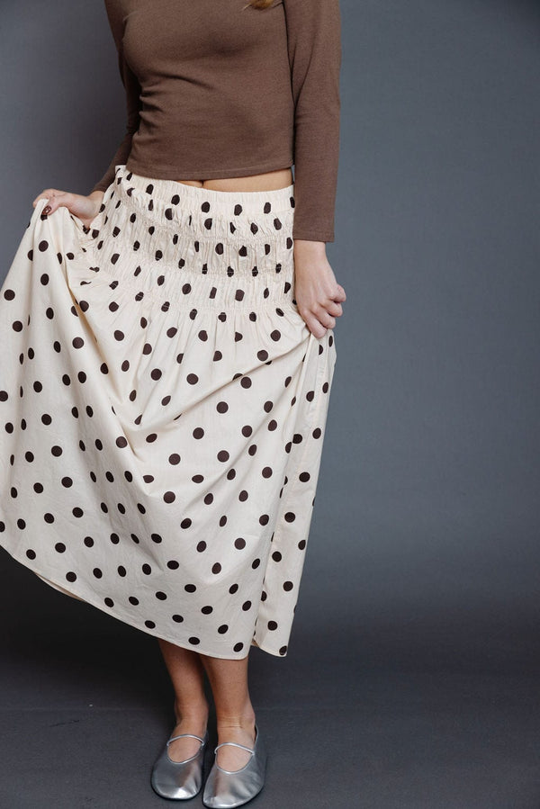 Raya Skirt in Cream/Brown