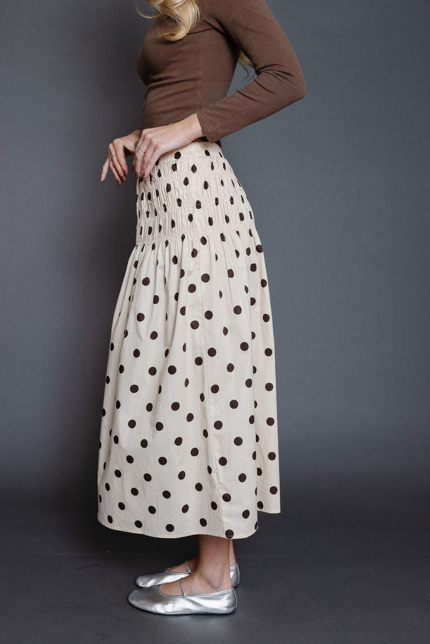 Raya Skirt in Cream/Brown