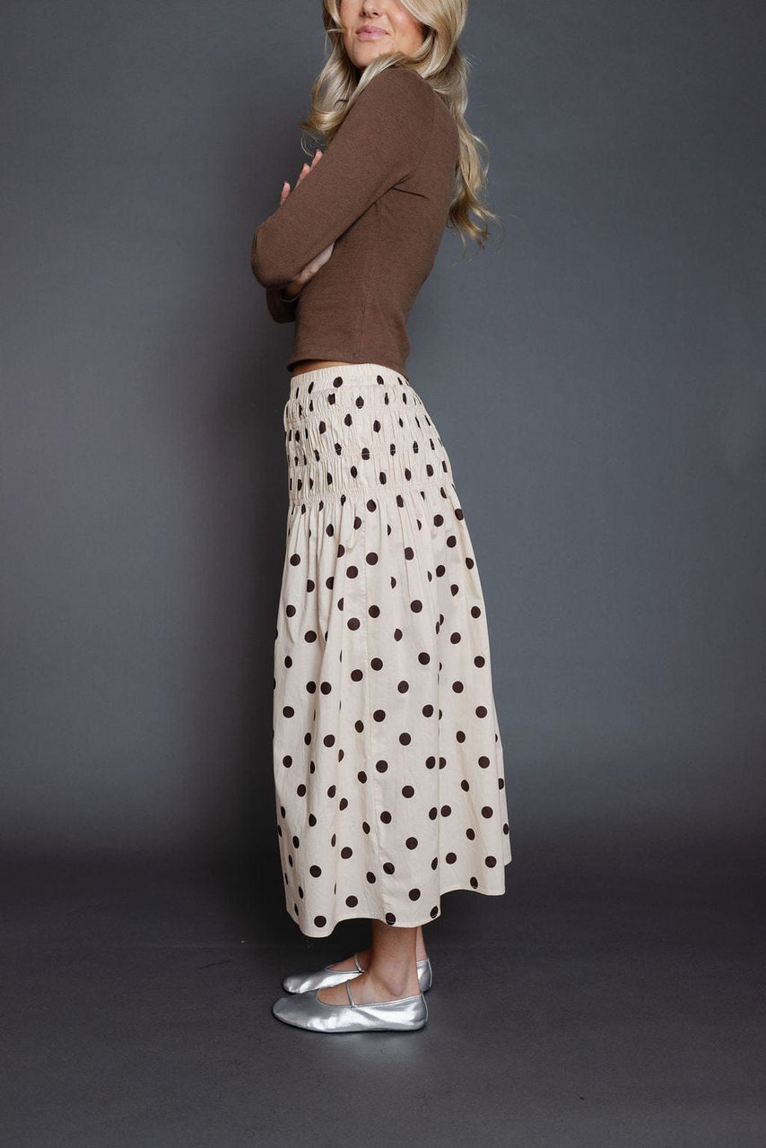Raya Skirt in Cream/Brown