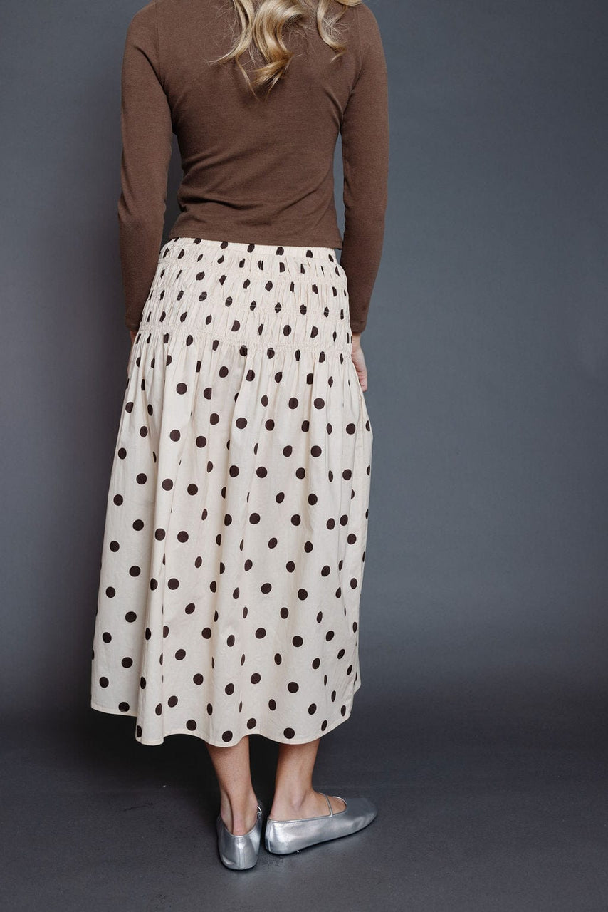 Raya Skirt in Cream/Brown