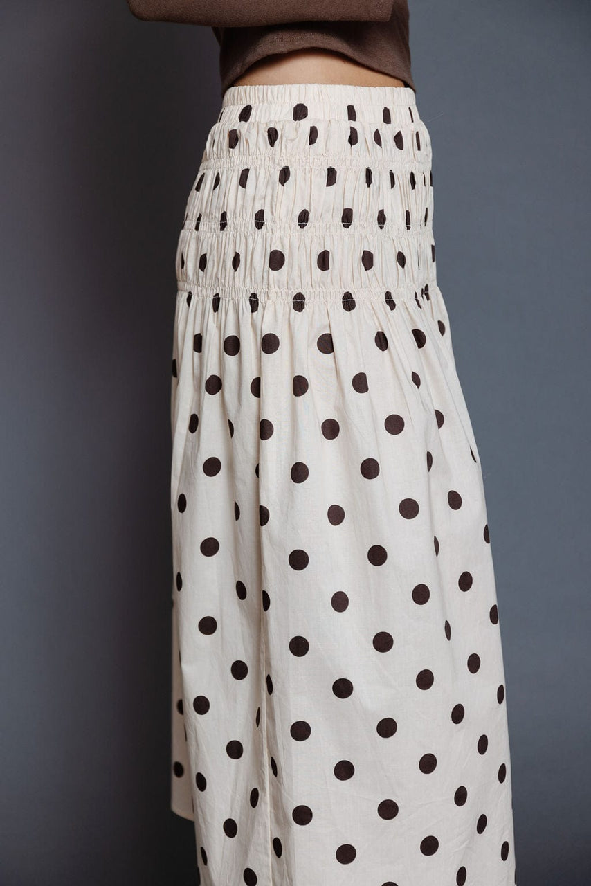 Raya Skirt in Cream/Brown
