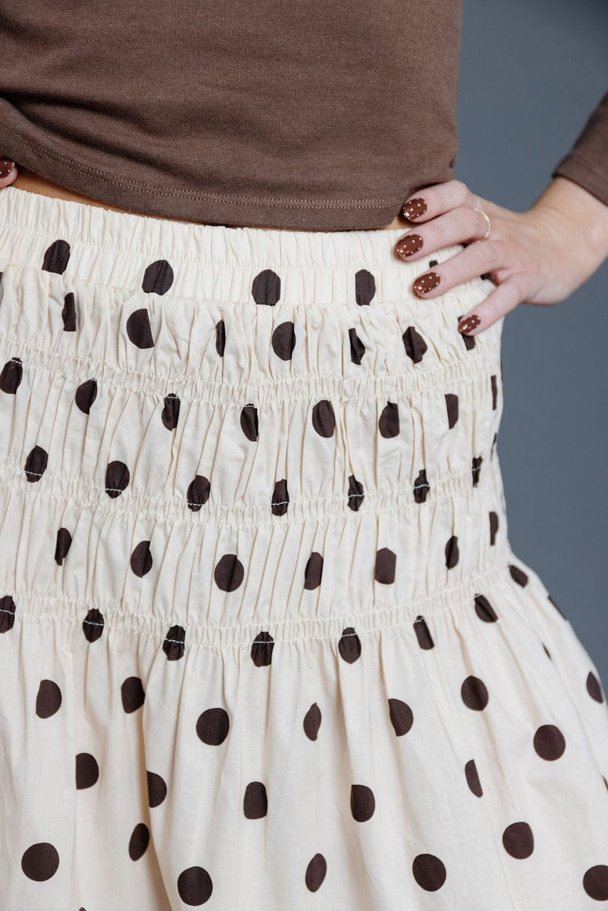 Raya Skirt in Cream/Brown