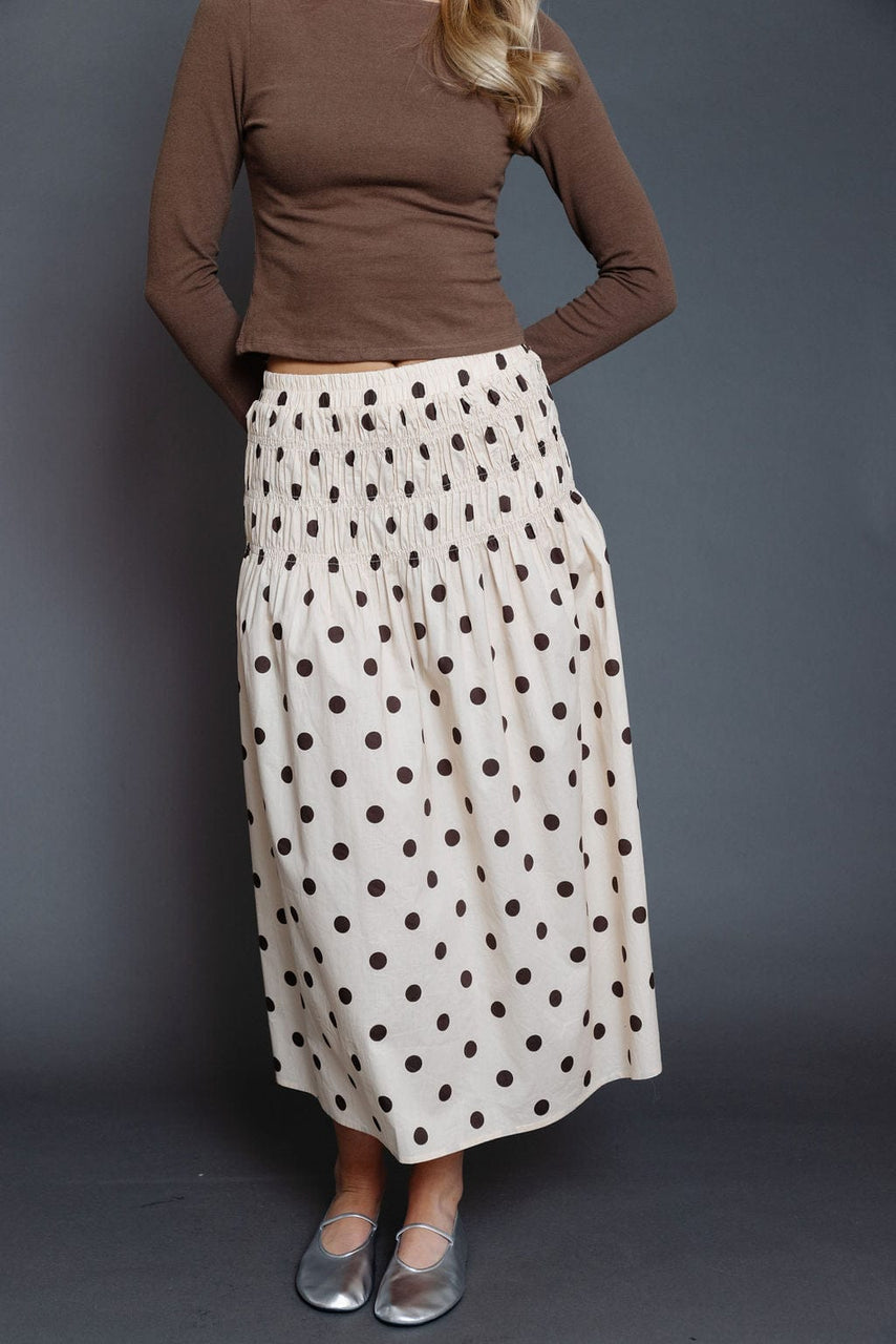 Raya Skirt in Cream/Brown