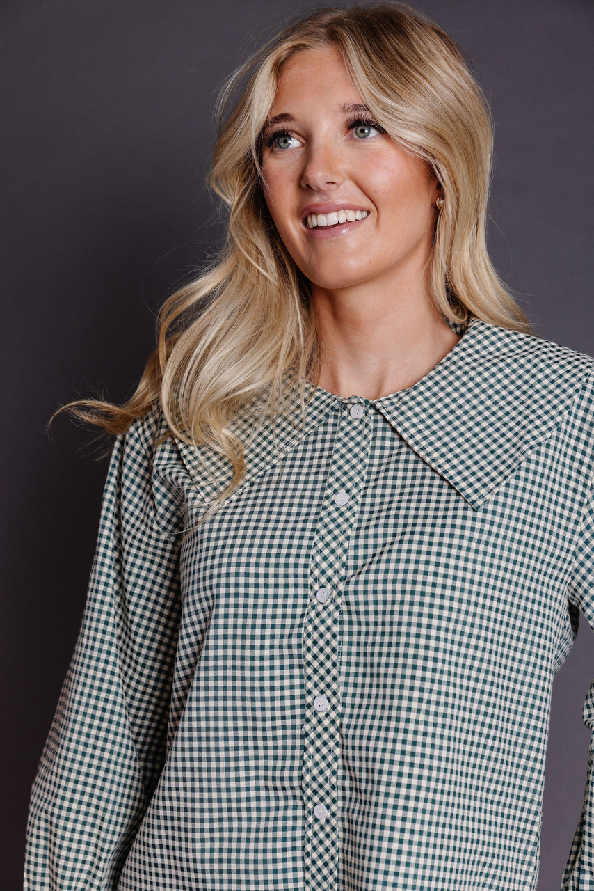 Renya Blouse in Green/Cream