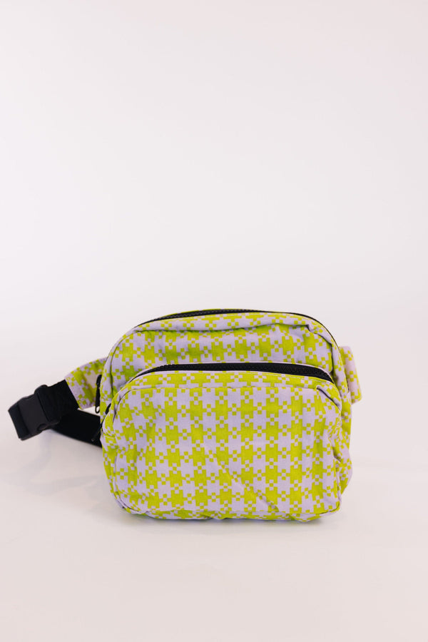 Baggu Fanny Pack in Pink & Pistachio Pixel Gingham