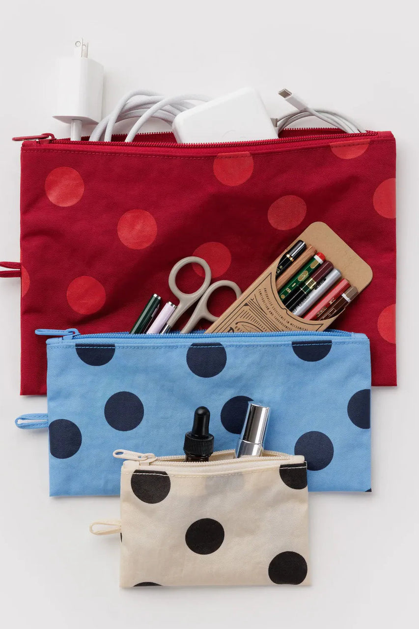 Baggu Flat Pouch Set Polka Dot Mix