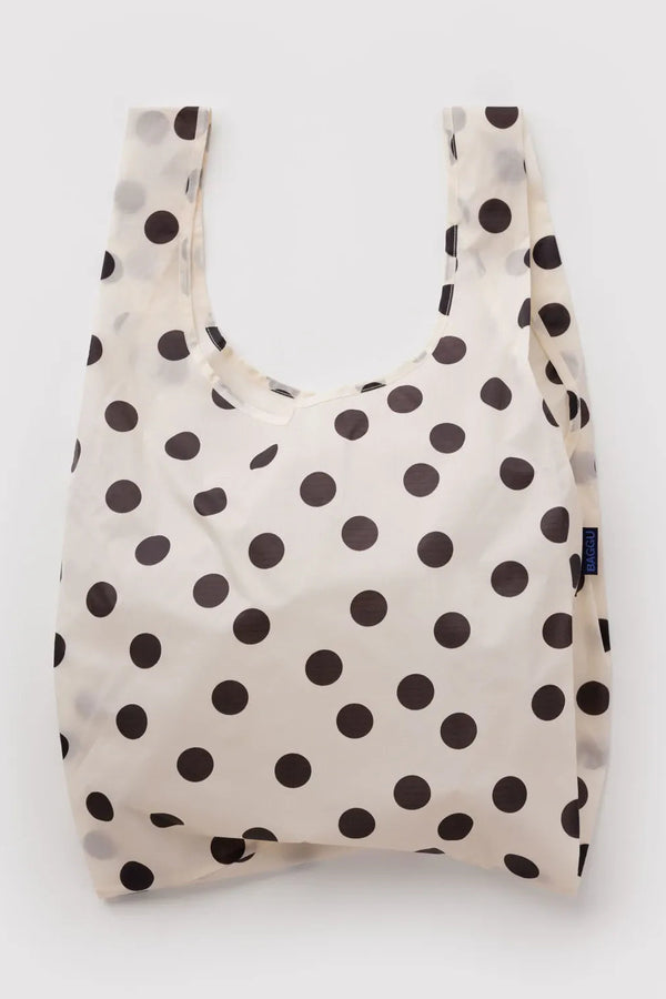 Baggu Standard Reusable Bag Cream and Black Polka Dot
