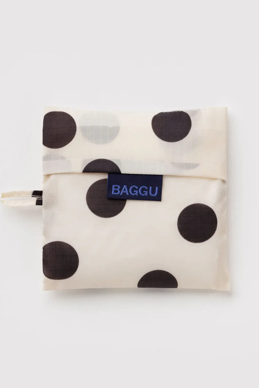 Baggu Standard Reusable Bag Cream and Black Polka Dot