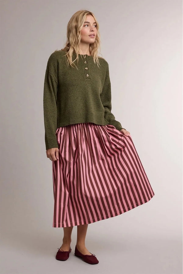 Bindi Skirt in Pink/Brown