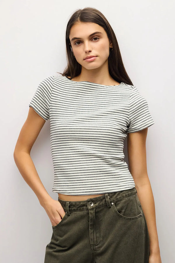Breanna Tee in Black/White