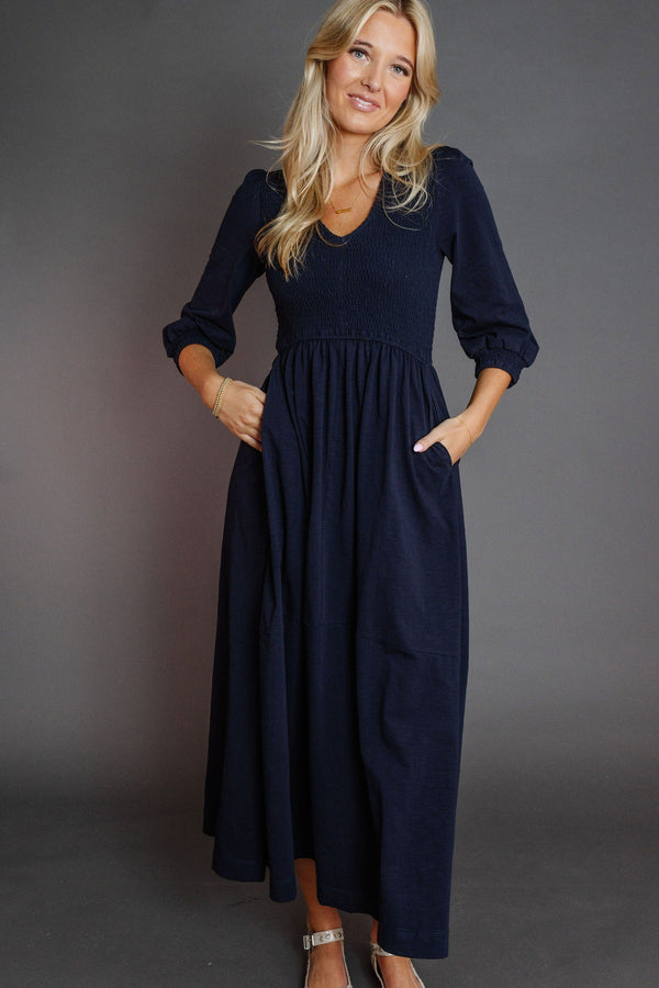Augusta Dress in Navy