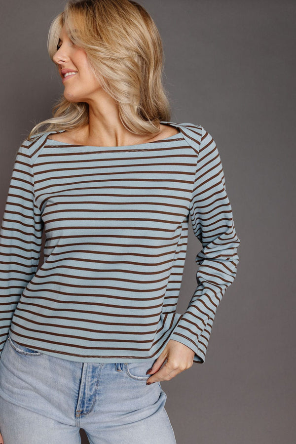 Joyce Tee in Blue/Brown