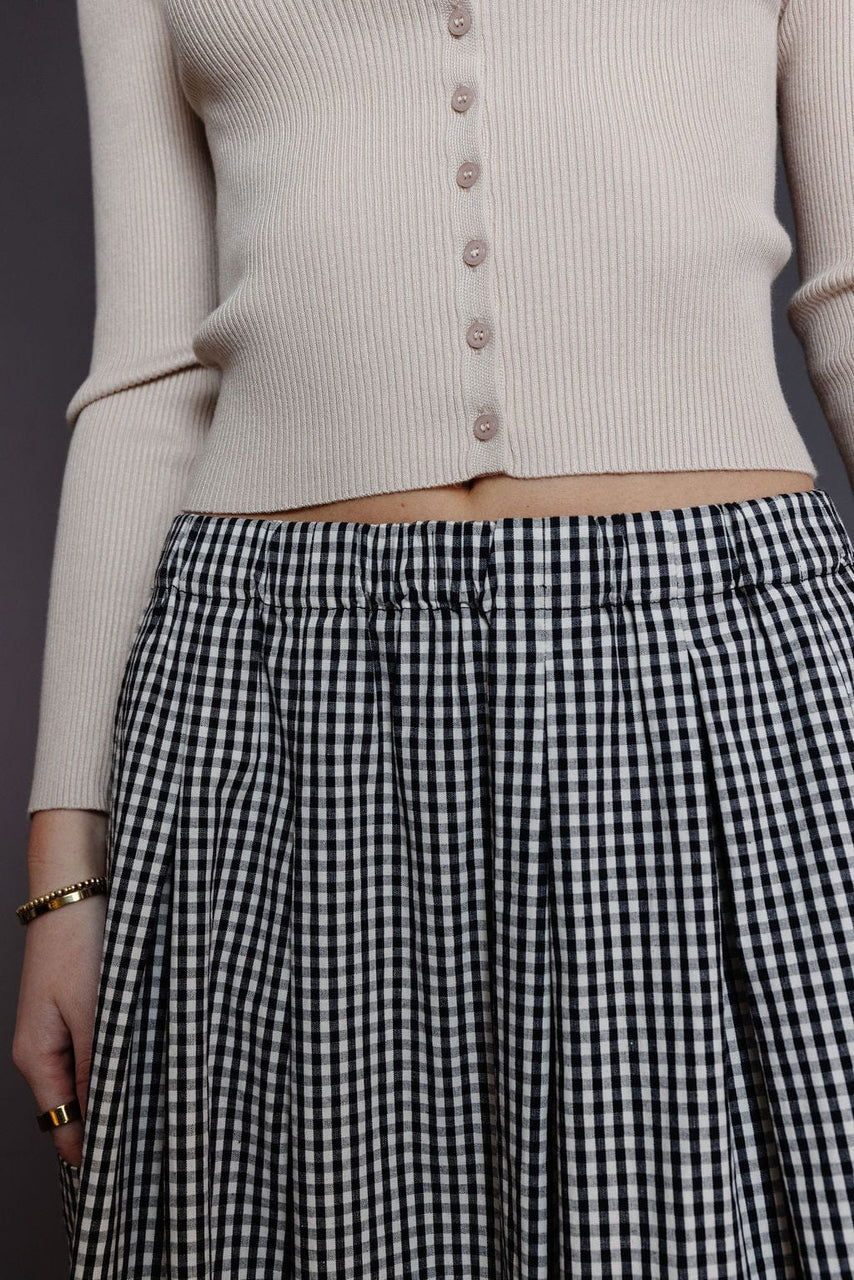 Macie Skirt in Black/White Gingham