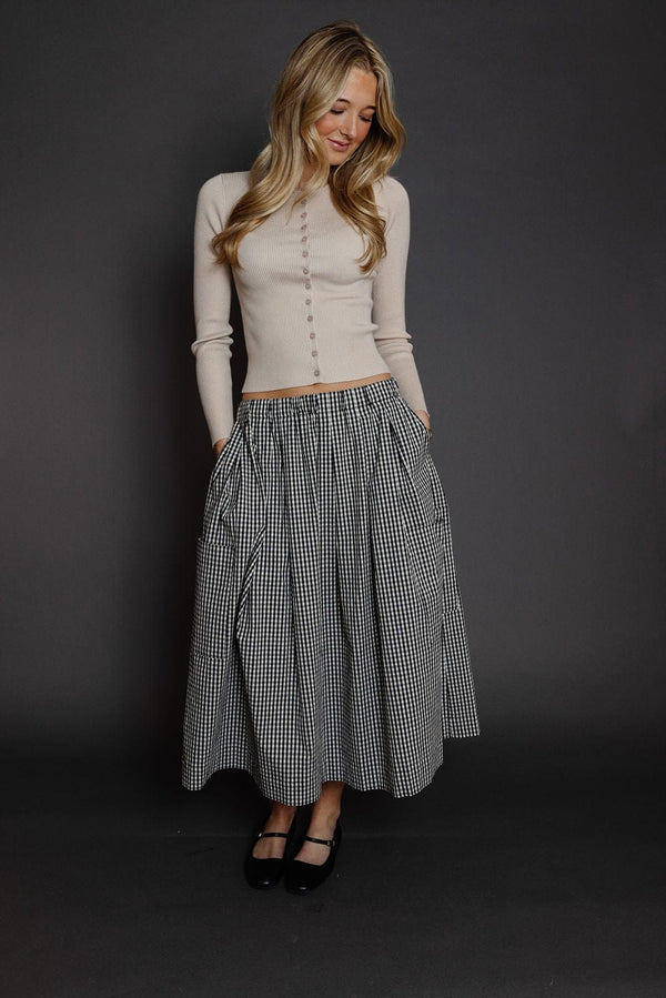 Macie Skirt in Black/White Gingham
