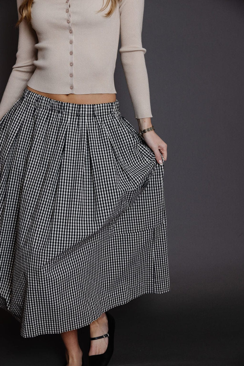 Macie Skirt in Black/White Gingham