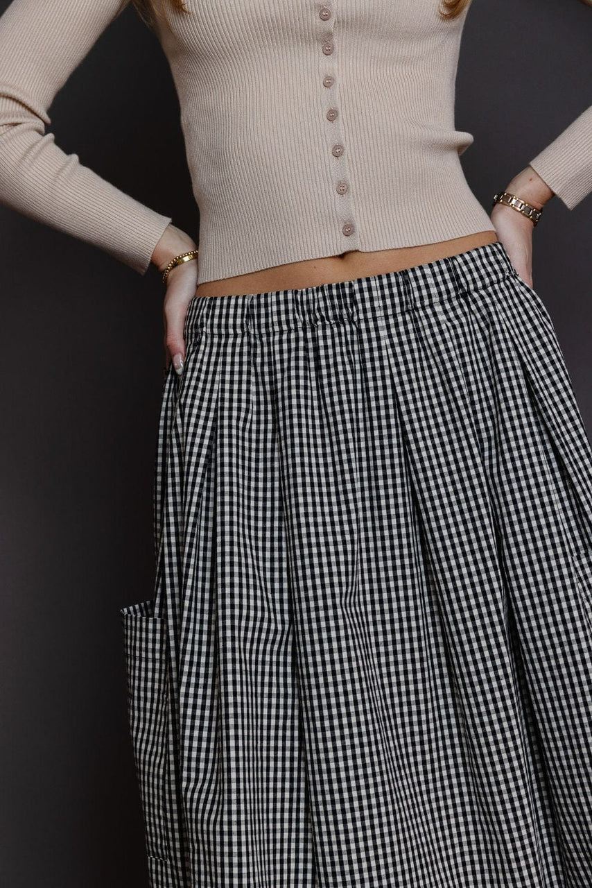 Macie Skirt in Black/White Gingham