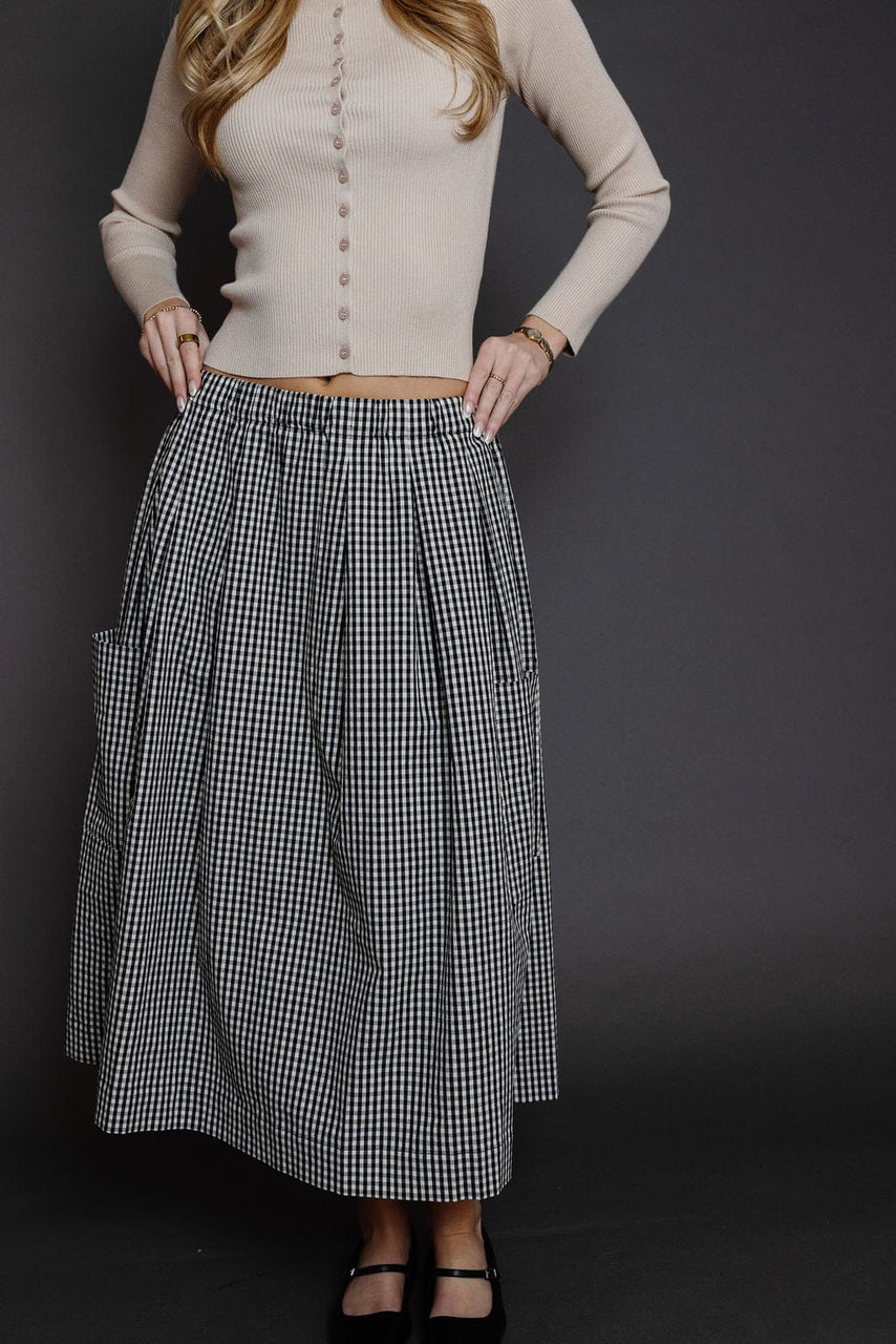 Macie Skirt in Black/White Gingham