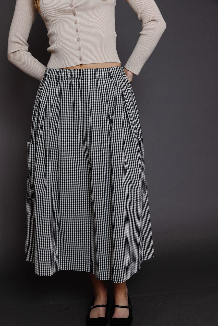 Macie Skirt in Black/White Gingham