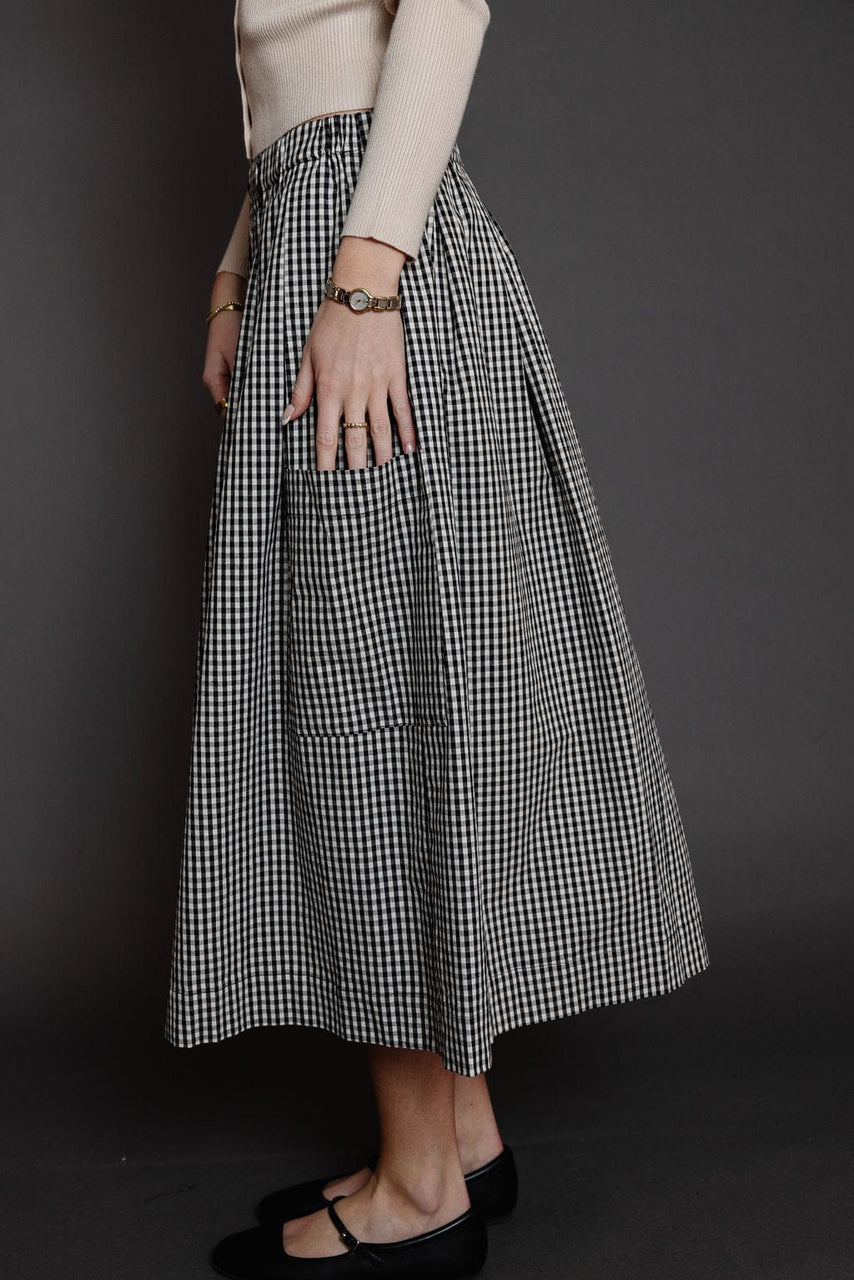Macie Skirt in Black/White Gingham