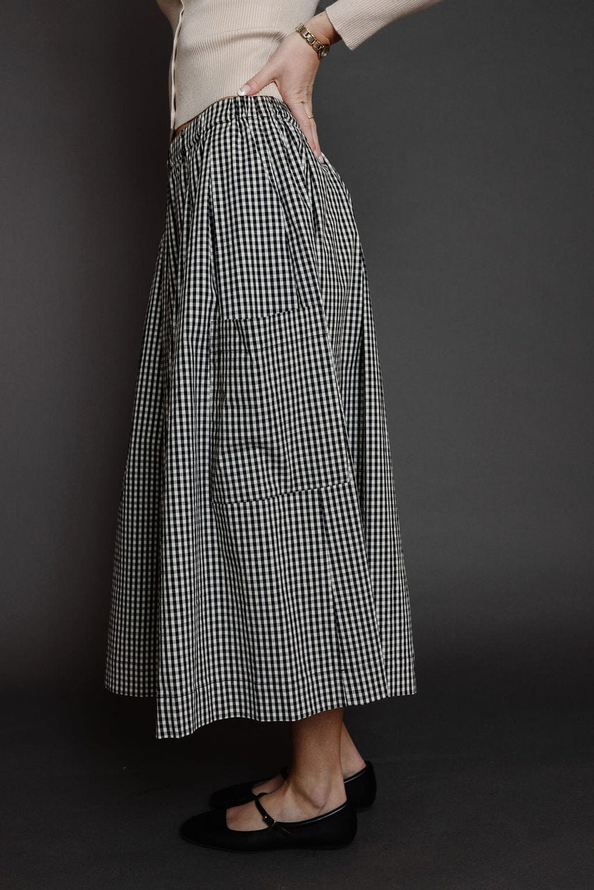 Macie Skirt in Black/White Gingham