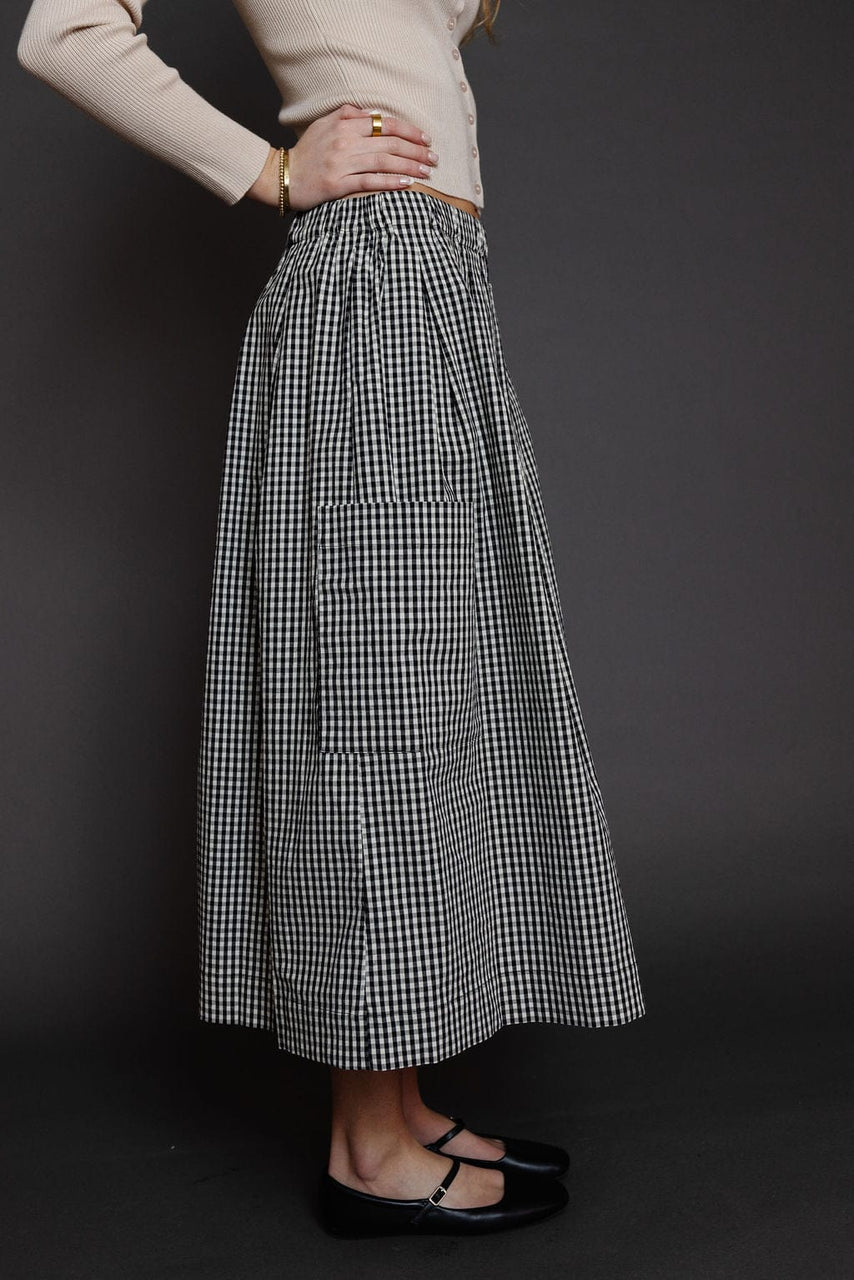 Macie Skirt in Black/White Gingham